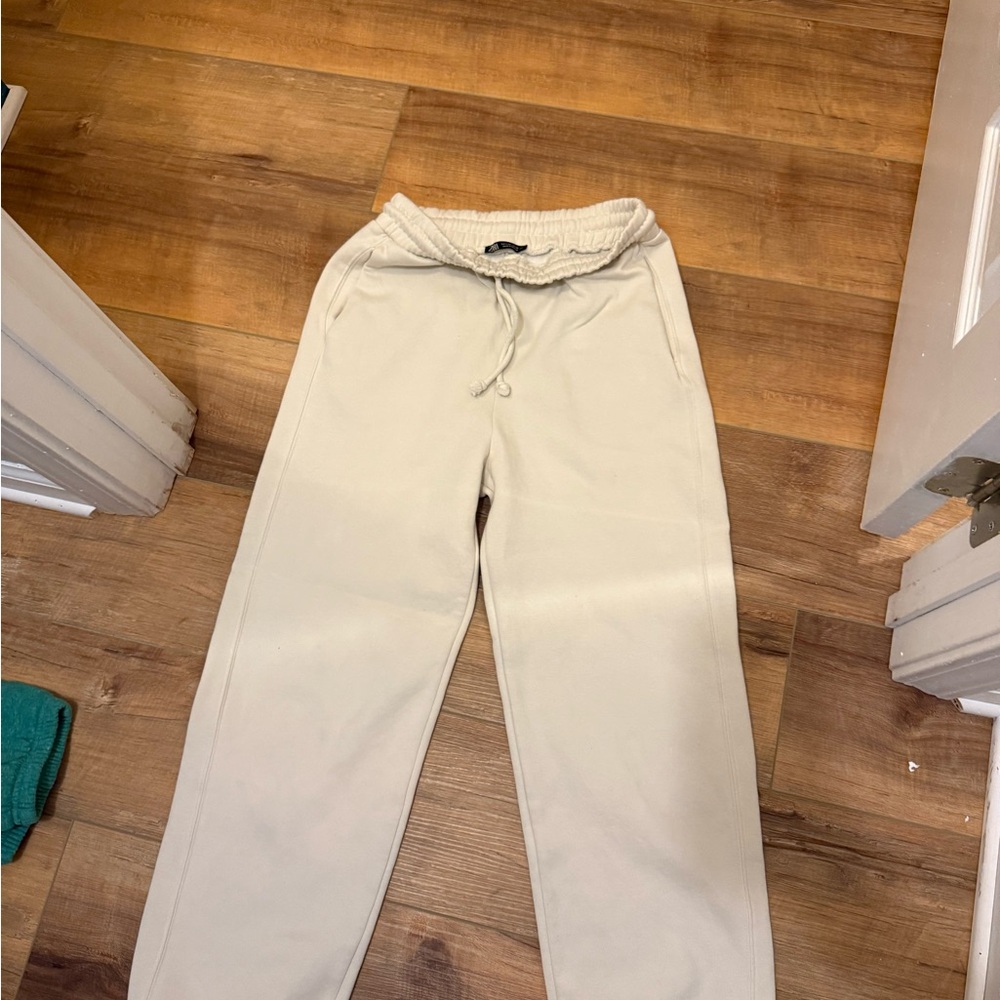 Zara Tan Sweatpants Relaxed Fit Joggers
